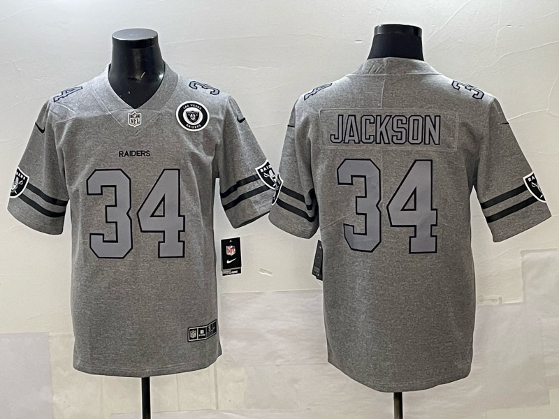 Men Oakland Raiders #34 Jackson grey Nike Limited NFL 2025 Jersey 003->oakland raiders->NFL Jersey